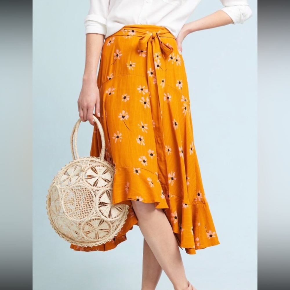 Anthropologie Faithfull Belted Botany Skirt Size 8 L